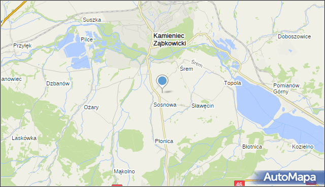 mapa Sosnowa Śląska, Sosnowa Śląska na mapie Targeo